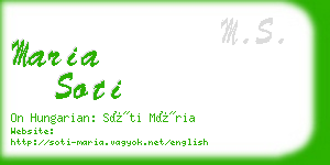 maria soti business card